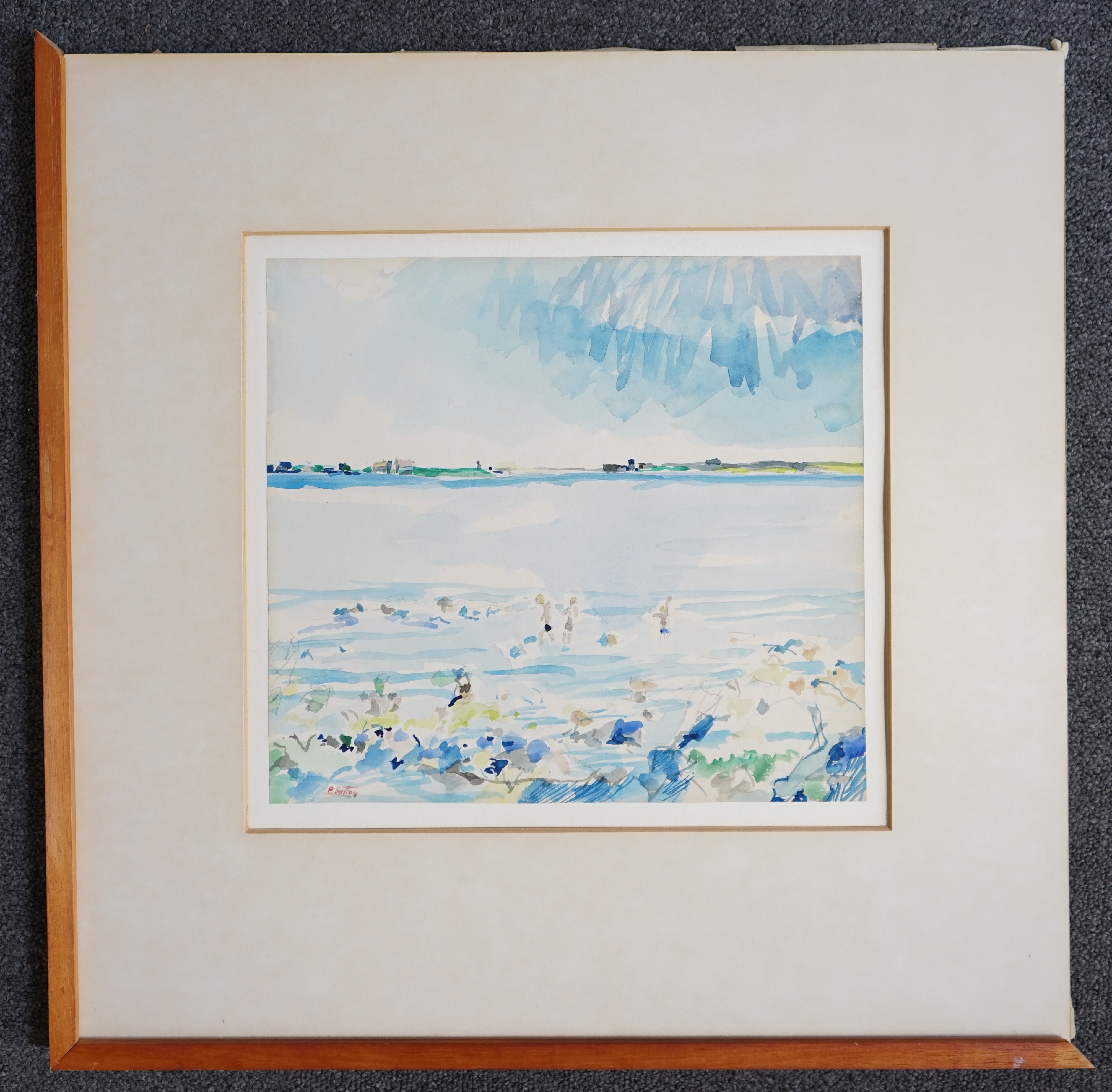 Philip Sutton (British, b.1928), 'Bathers, IOM 1979', watercolour, 27 x 29cm